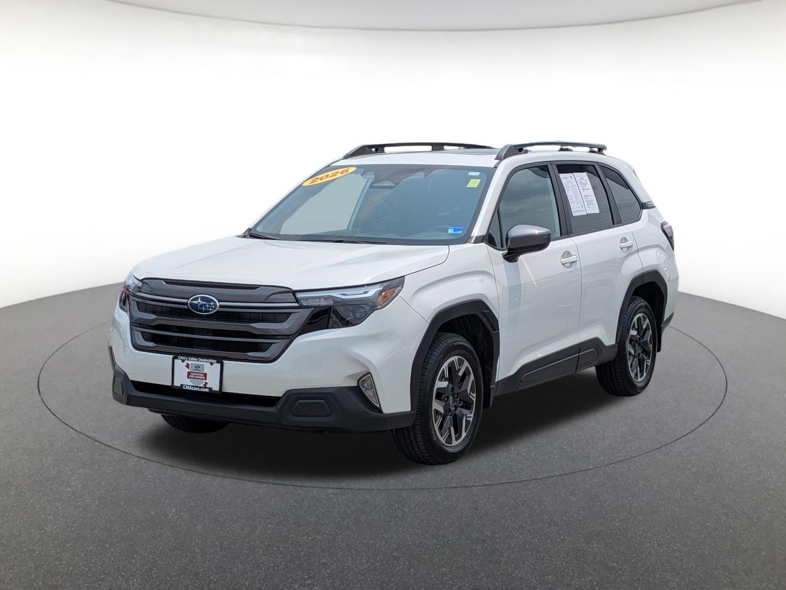 Crystal White Pearl 2026 Subaru Forester SUV / Crossover All-Wheel Drive Continuously Variable Transmission