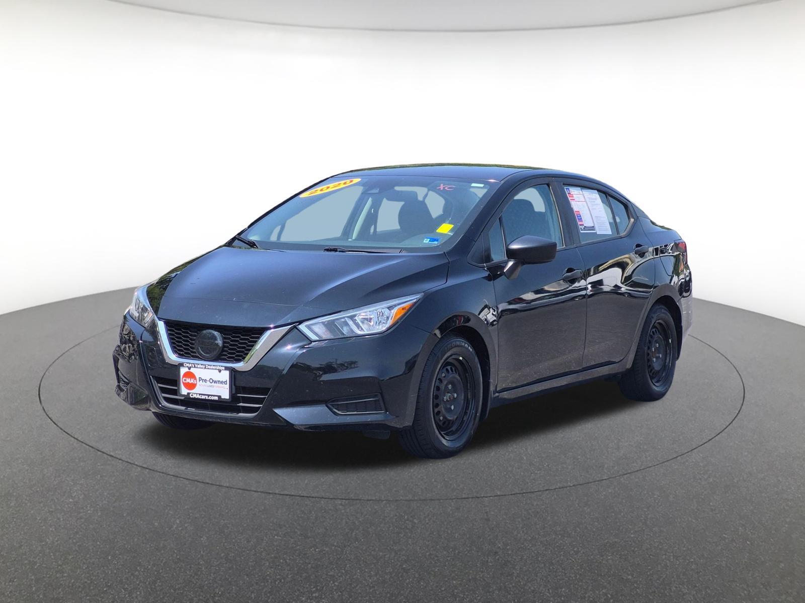 Super Black 2020 Nissan Versa Sedan Front-Wheel Drive Continuously Variable Transmission