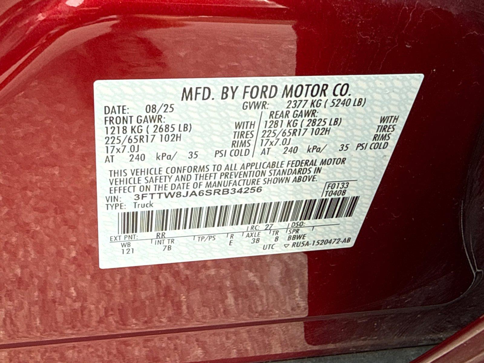 Used 2025 Ruby Red Metallic Tinted Clearcoat Ford XLT image 41