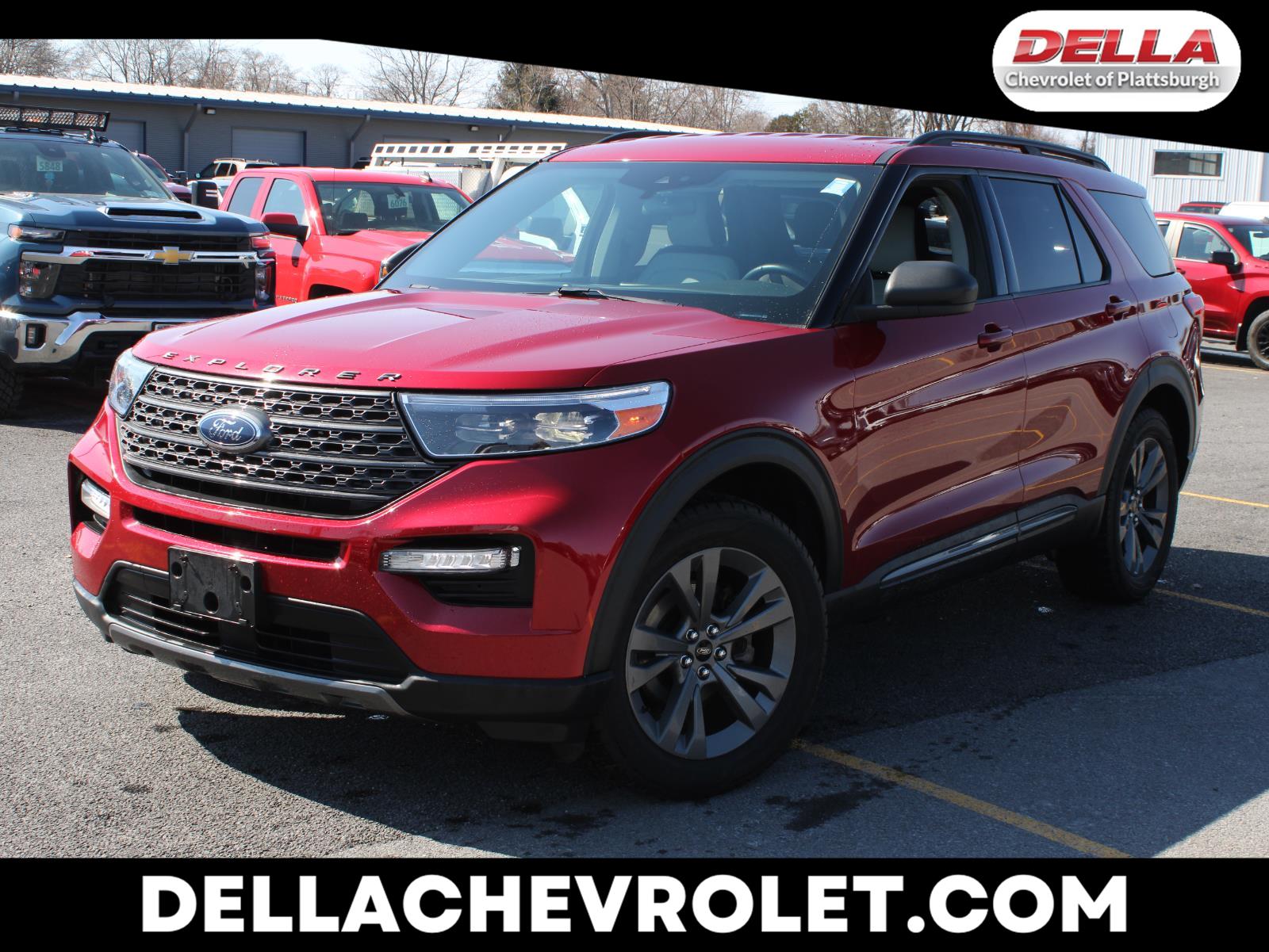 Rapid Red Metallic Tinted Clearcoat 2021 Ford Explorer XLT AWD SUV / Crossover All-Wheel Drive Automatic