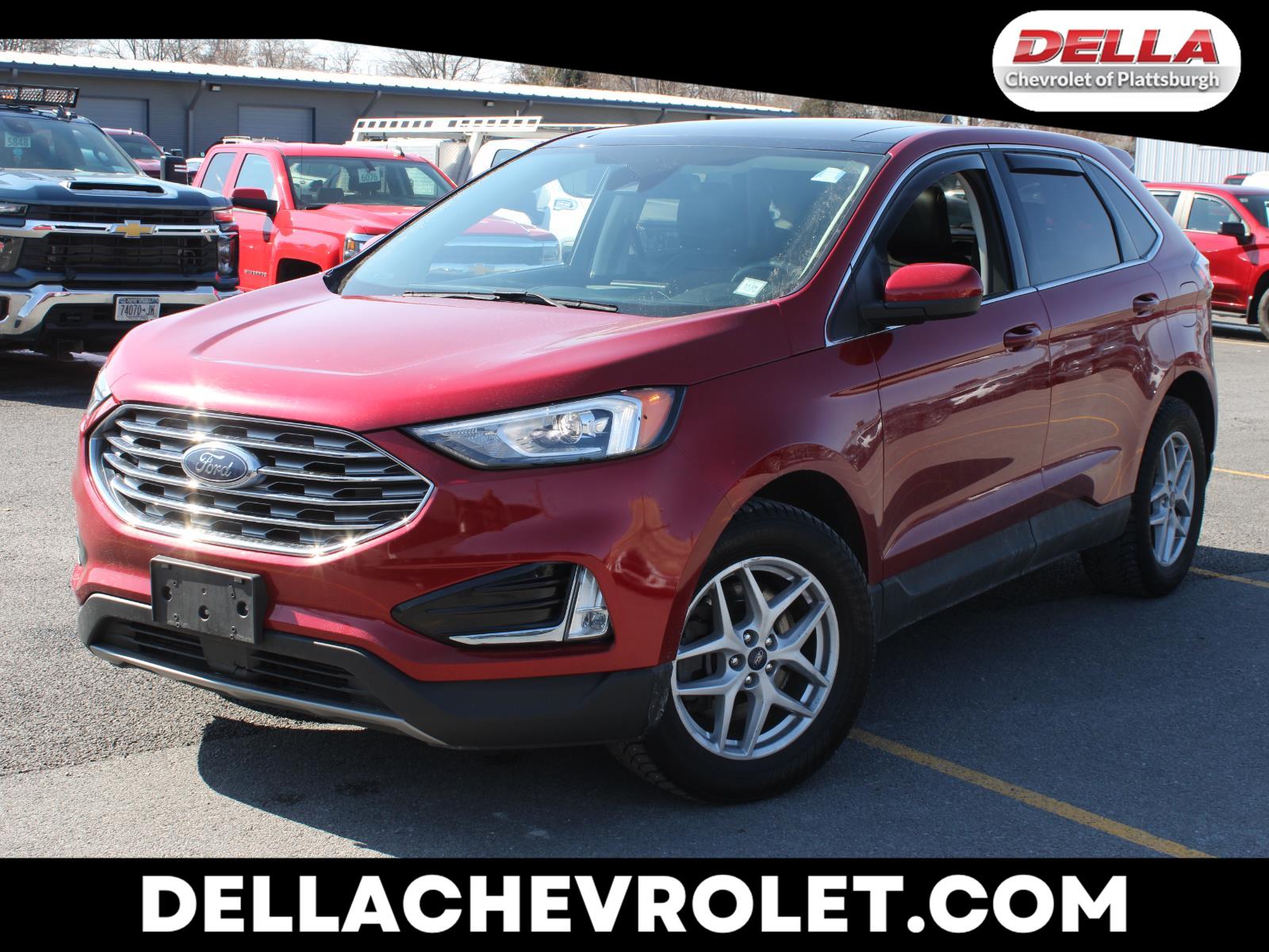 Rapid Red Metallic Tinted Clearcoat 2021 Ford Edge SEL AWD SUV / Crossover All-Wheel Drive 8-Speed Automatic