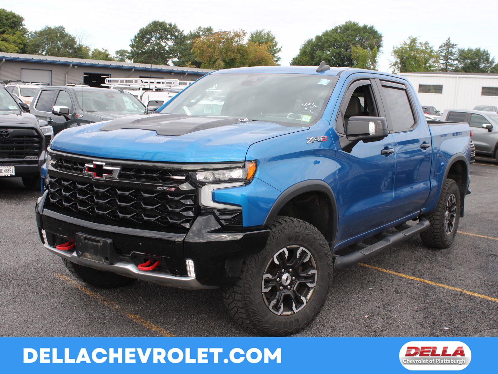 Glacier Blue Metallic 2022 Chevrolet Silverado 1500 Pickup Truck Four-Wheel Drive Automatic