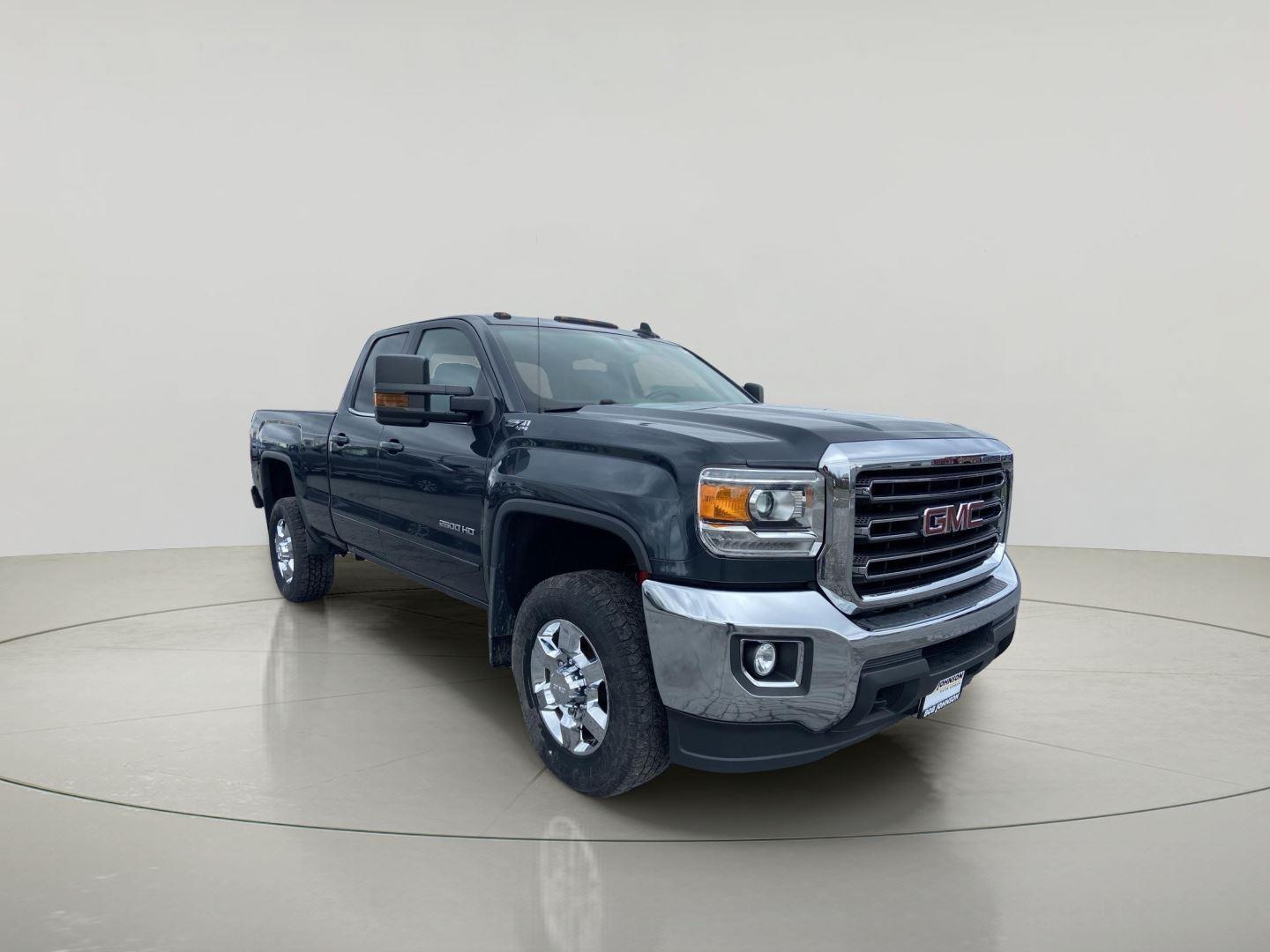 Dark Slate Metallic 2019 GMC Sierra 2500HD SLE Double Cab 4WD Pickup Truck Four-Wheel Drive 6-Speed Automatic