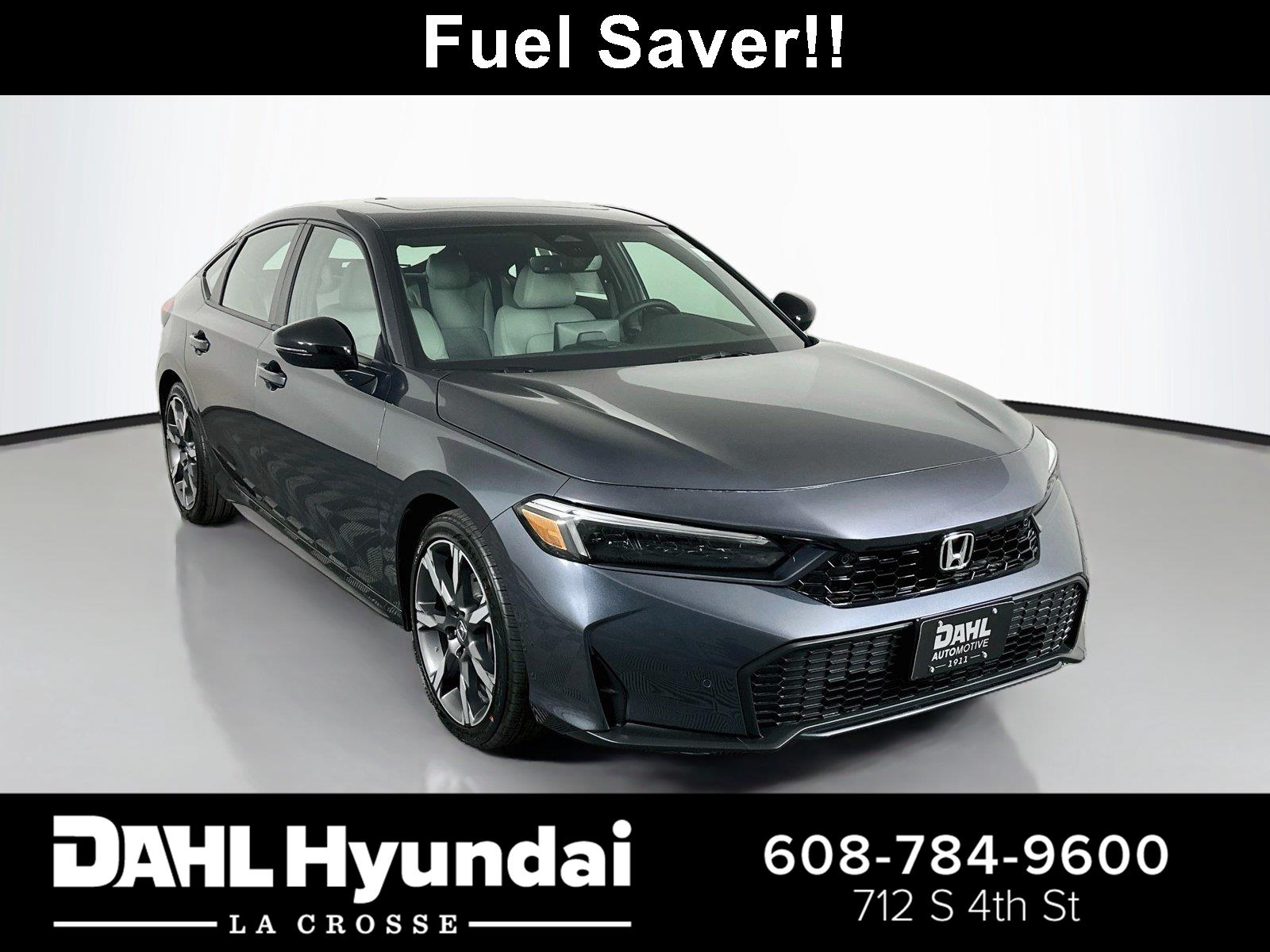 Meteorite Gray Metallic 2026 Honda Civic Hybrid Hatchback Front-Wheel Drive Continuously Variable Transmission