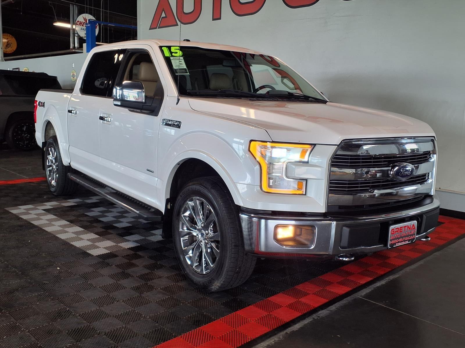 2015 Ford F-150 Lariat - White Platinum Metallic Tri-Coat exterior view 2