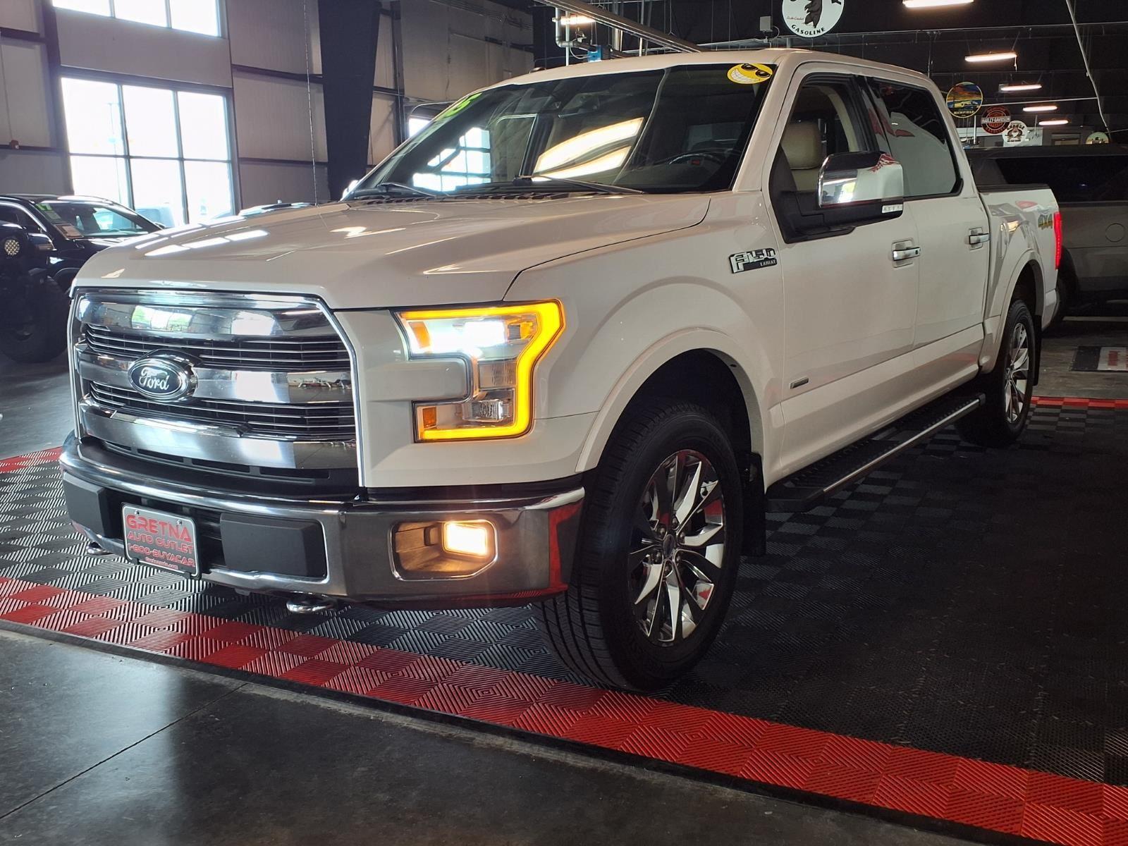 2015 Ford F-150 Lariat - White Platinum Metallic Tri-Coat exterior view 4