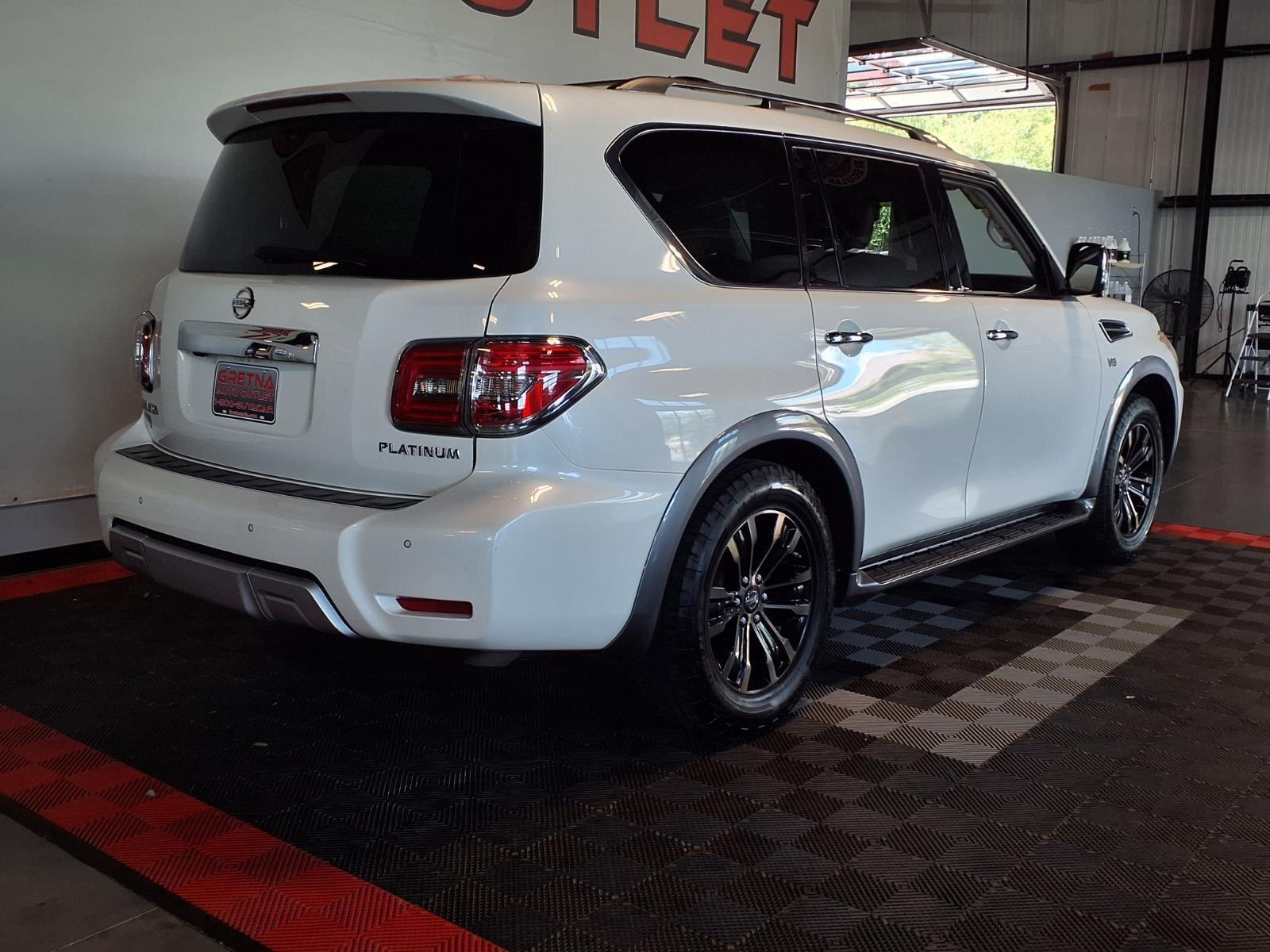 2018 Nissan Armada Platinum - Pearl White exterior view 8