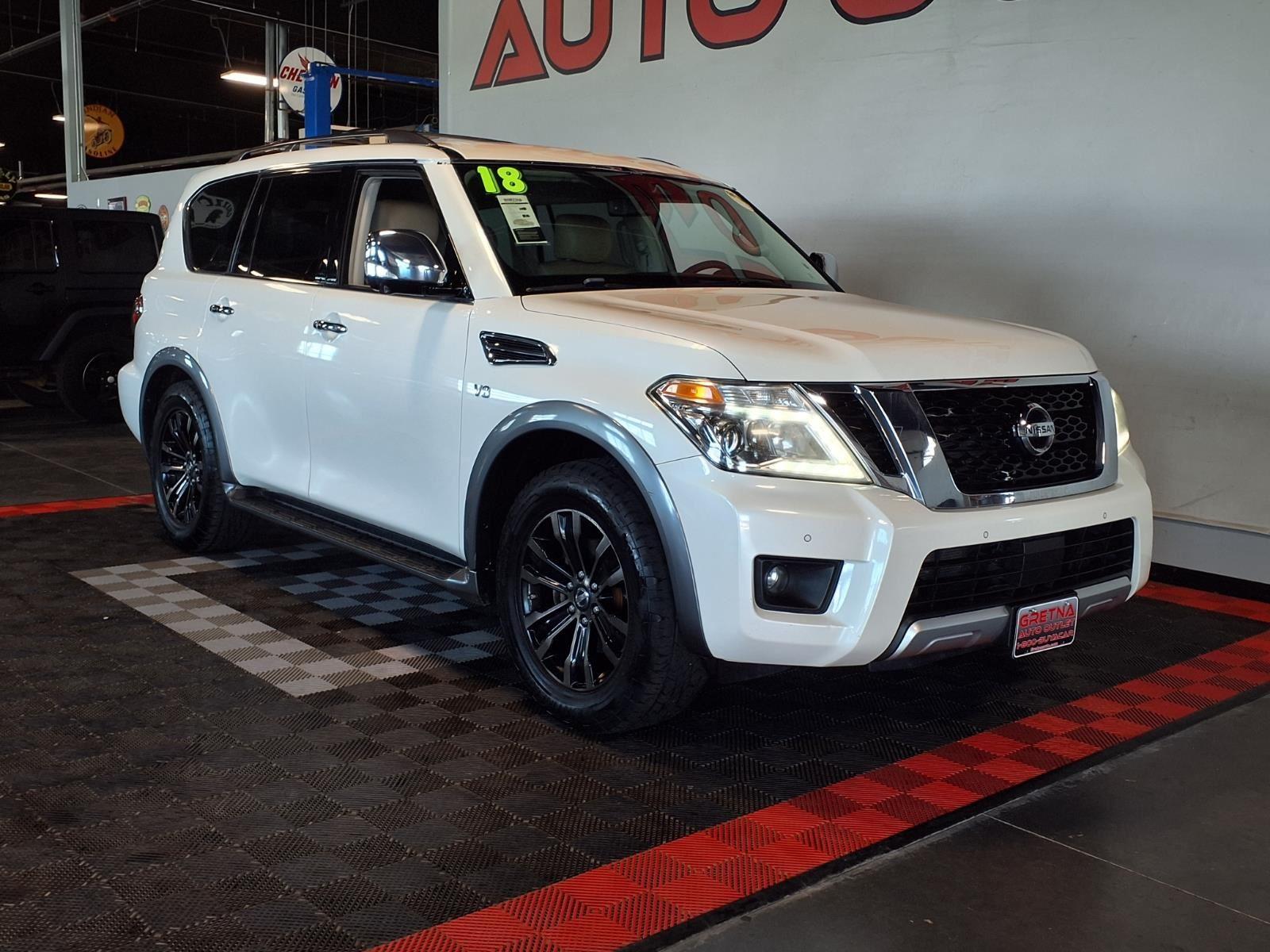 2018 Nissan Armada Platinum - Pearl White exterior view 2