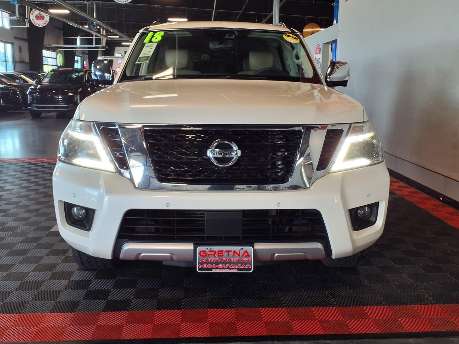 2018 Nissan Armada Platinum - Pearl White exterior view 3
