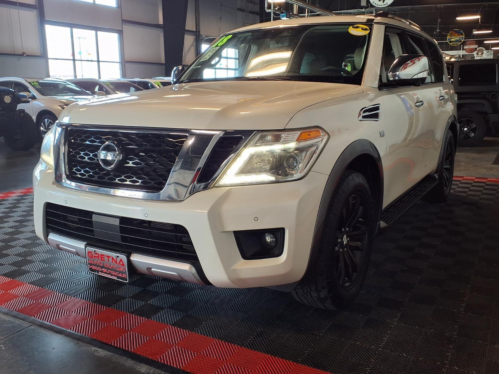 2018 Nissan Armada Platinum - Pearl White exterior view 4