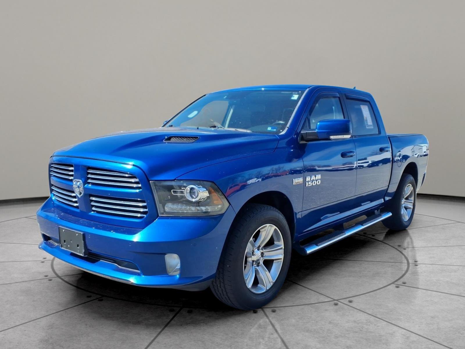 Blue Streak Pearlcoat 2016 RAM 1500 Sport Crew Cab 4WD Pickup Truck Four-Wheel Drive 8-Speed Automatic