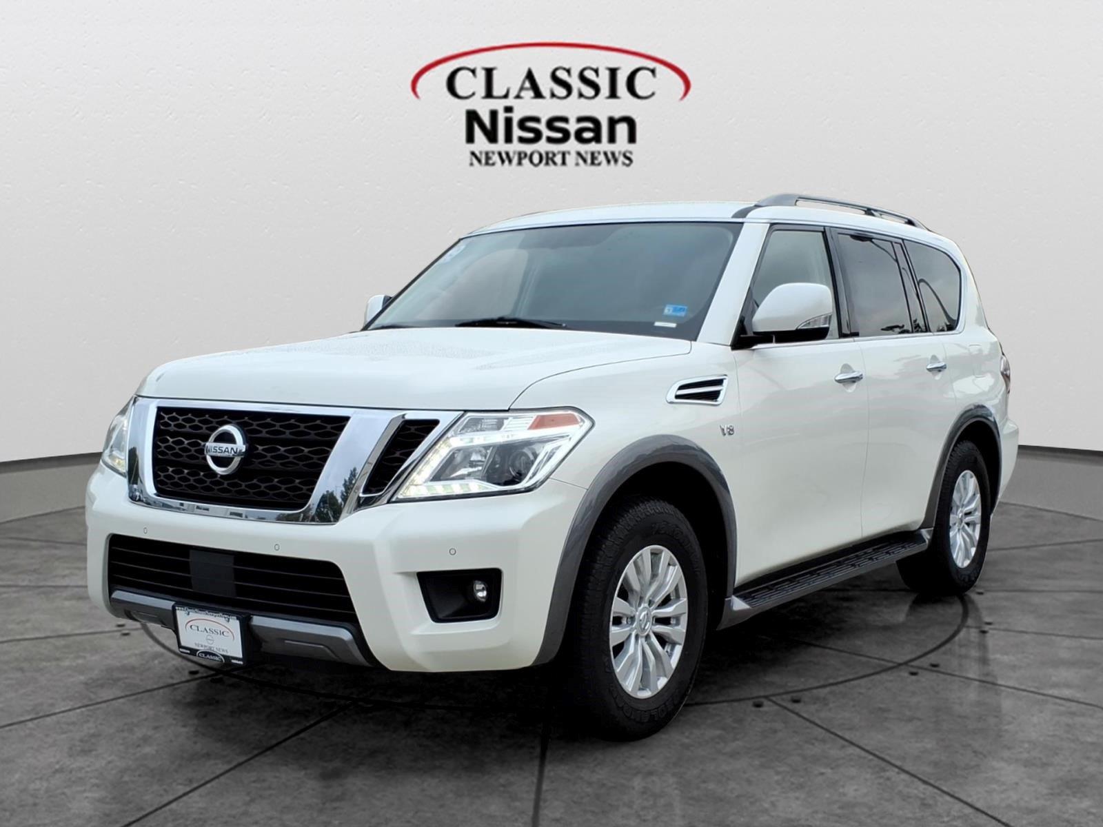 Pearl White Tricoat 2019 Nissan Armada SUV / Crossover Four-Wheel Drive Automatic