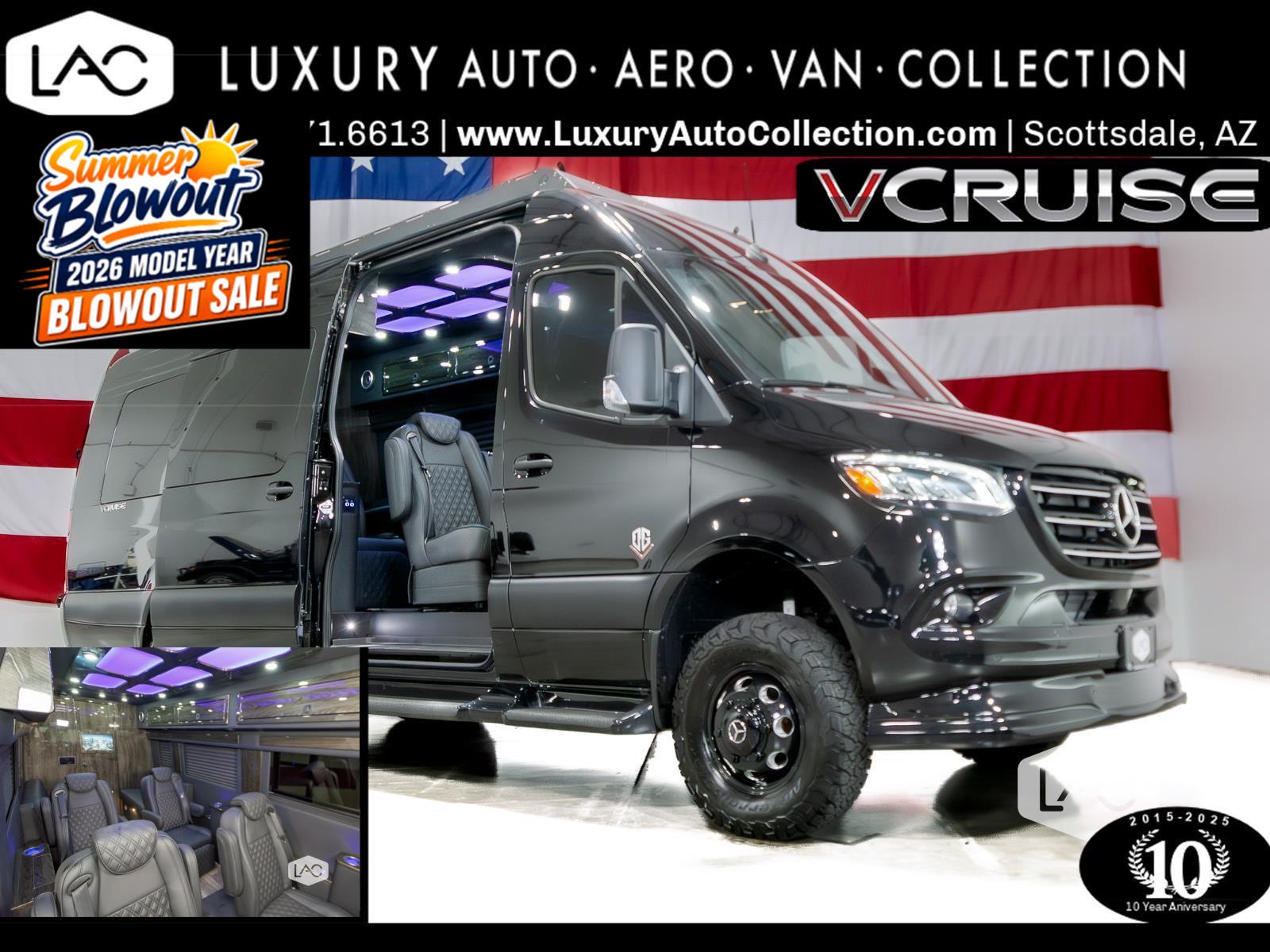 Obsidian Black Metallic 2025 Mercedes-Benz Sprinter Cargo Van All-Wheel Drive Automatic