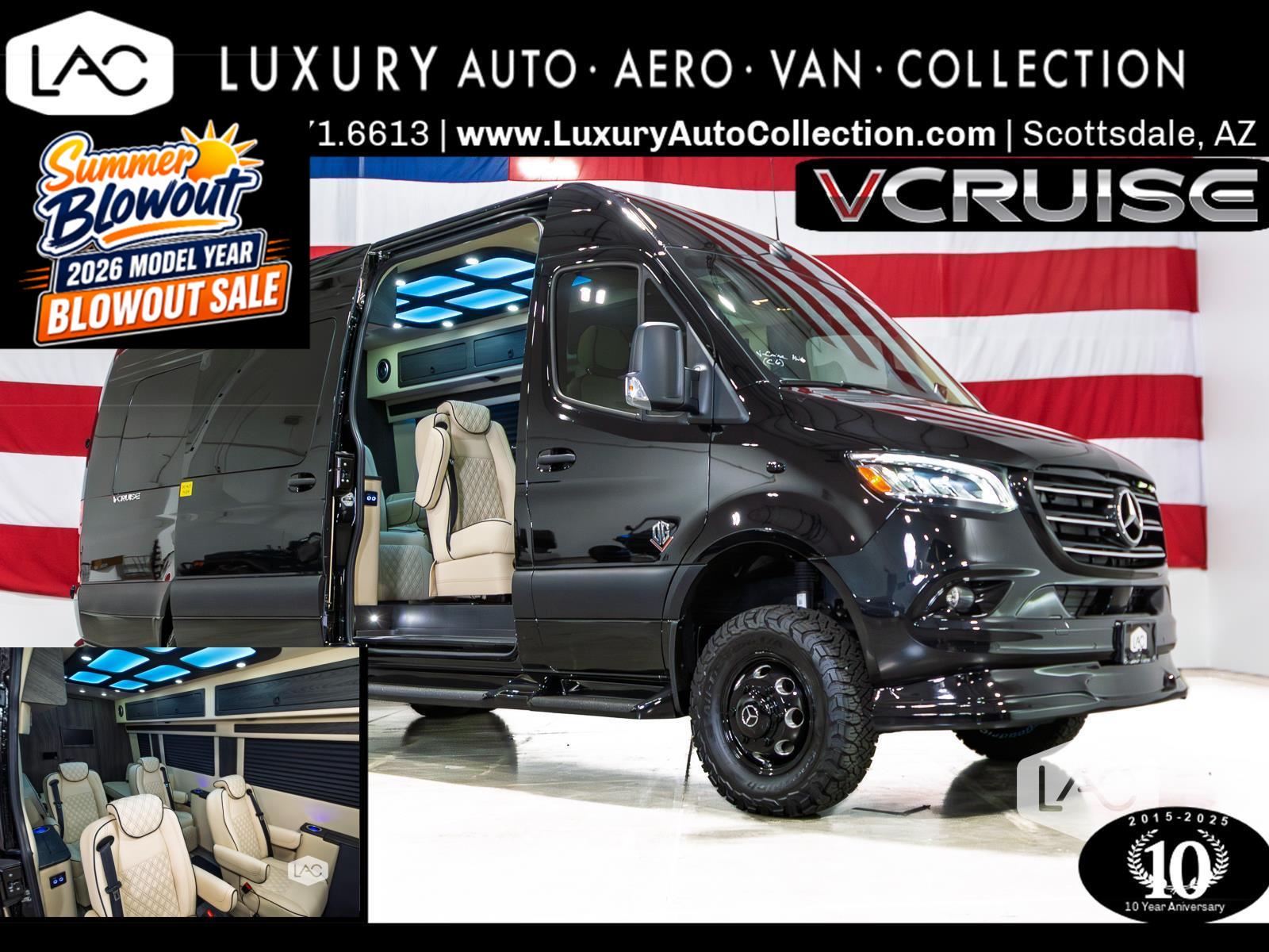 Obsidian Black Metallic 2025 Mercedes-Benz Sprinter Cargo Van All-Wheel Drive Automatic