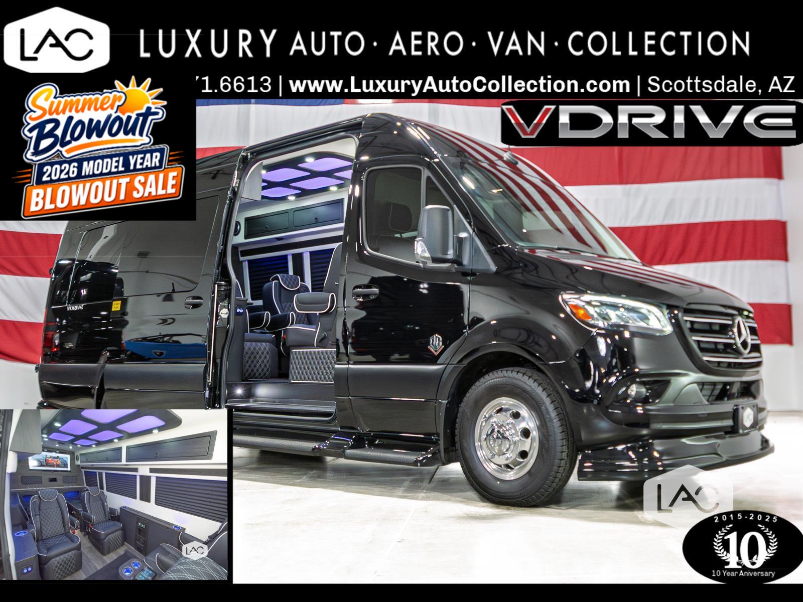 Obsidian Black Metallic 2024 Mercedes-Benz Sprinter Cargo Van Rear-Wheel Drive Automatic