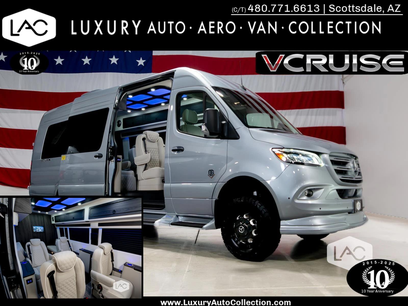 Hightech Silver 2025 Mercedes-Benz Sprinter Cargo 3500XD 170 High Roof Extended AWD Van All-Wheel Drive Automatic