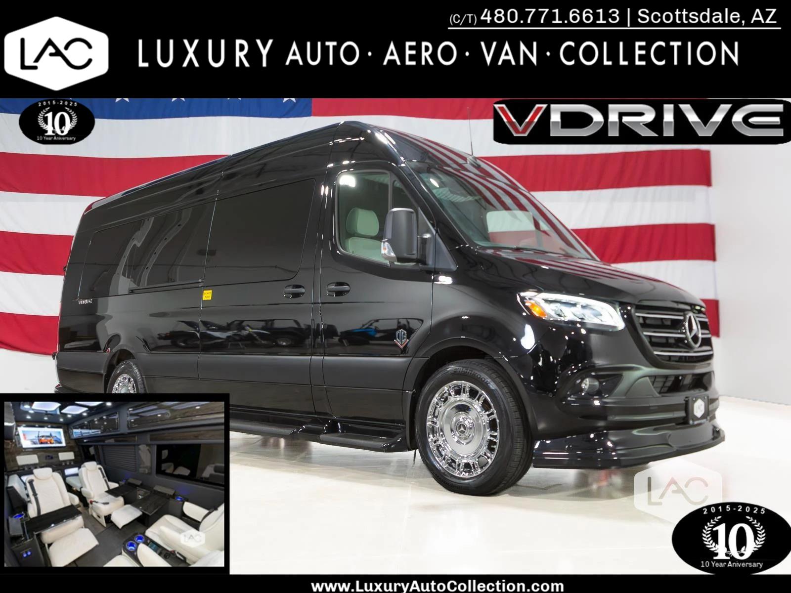 Jet Black 2024 Mercedes-Benz Sprinter Cargo 3500XD 170 High Roof Extended RWD Van Rear-Wheel Drive Automatic
