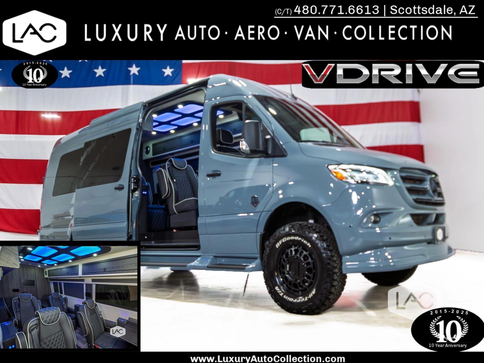 Blue Grey 2025 Mercedes-Benz Sprinter Cargo 3500XD 170 High Roof Extended AWD Van All-Wheel Drive Automatic