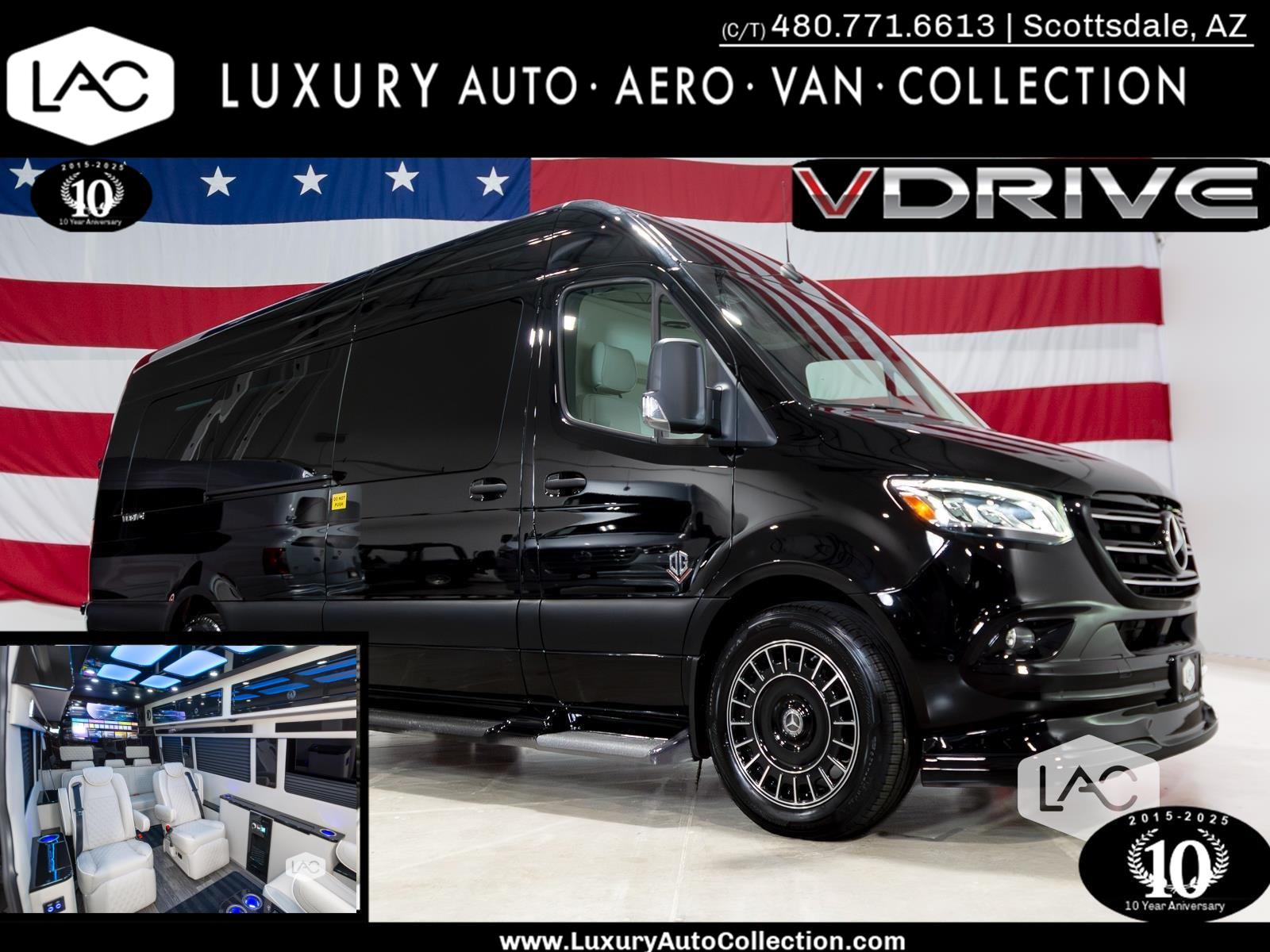 Jet Black 2024 Mercedes-Benz Sprinter Cargo 3500XD 170 High Roof Extended RWD Van Rear-Wheel Drive Automatic