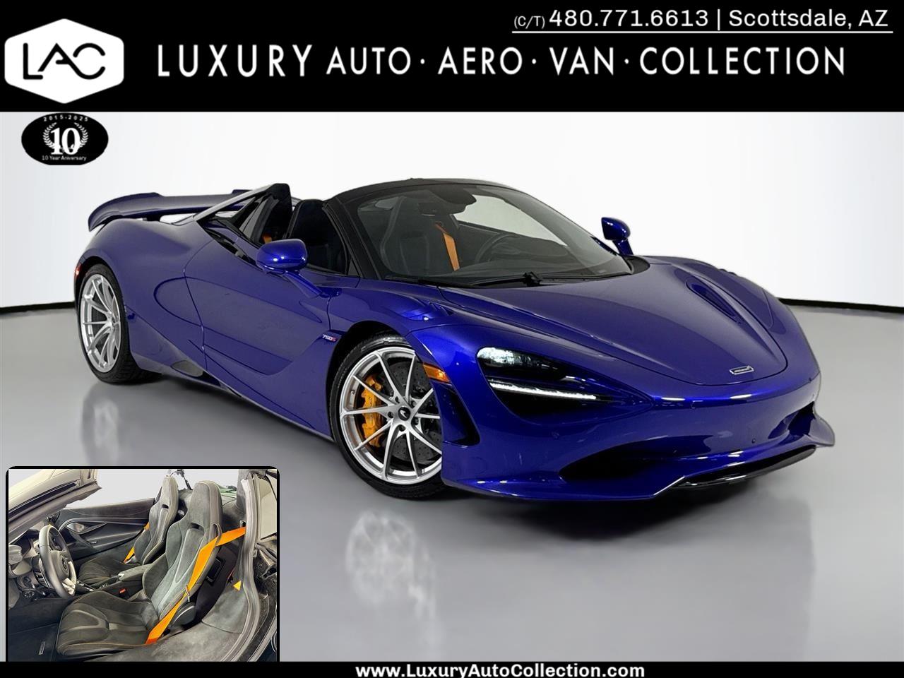 Tanzanite Blue 2024 McLaren 750S Spider RWD Convertible Rear-Wheel Drive Automatic