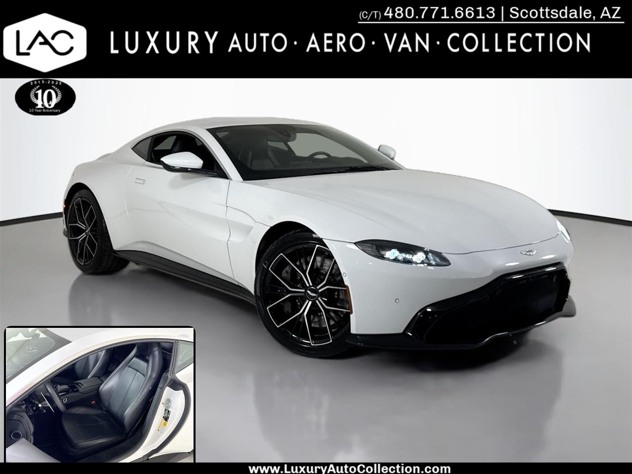 Gray (Q Platinum White) 2022 Aston Martin Vantage Coupe RWD Coupe Rear-Wheel Drive Automatic