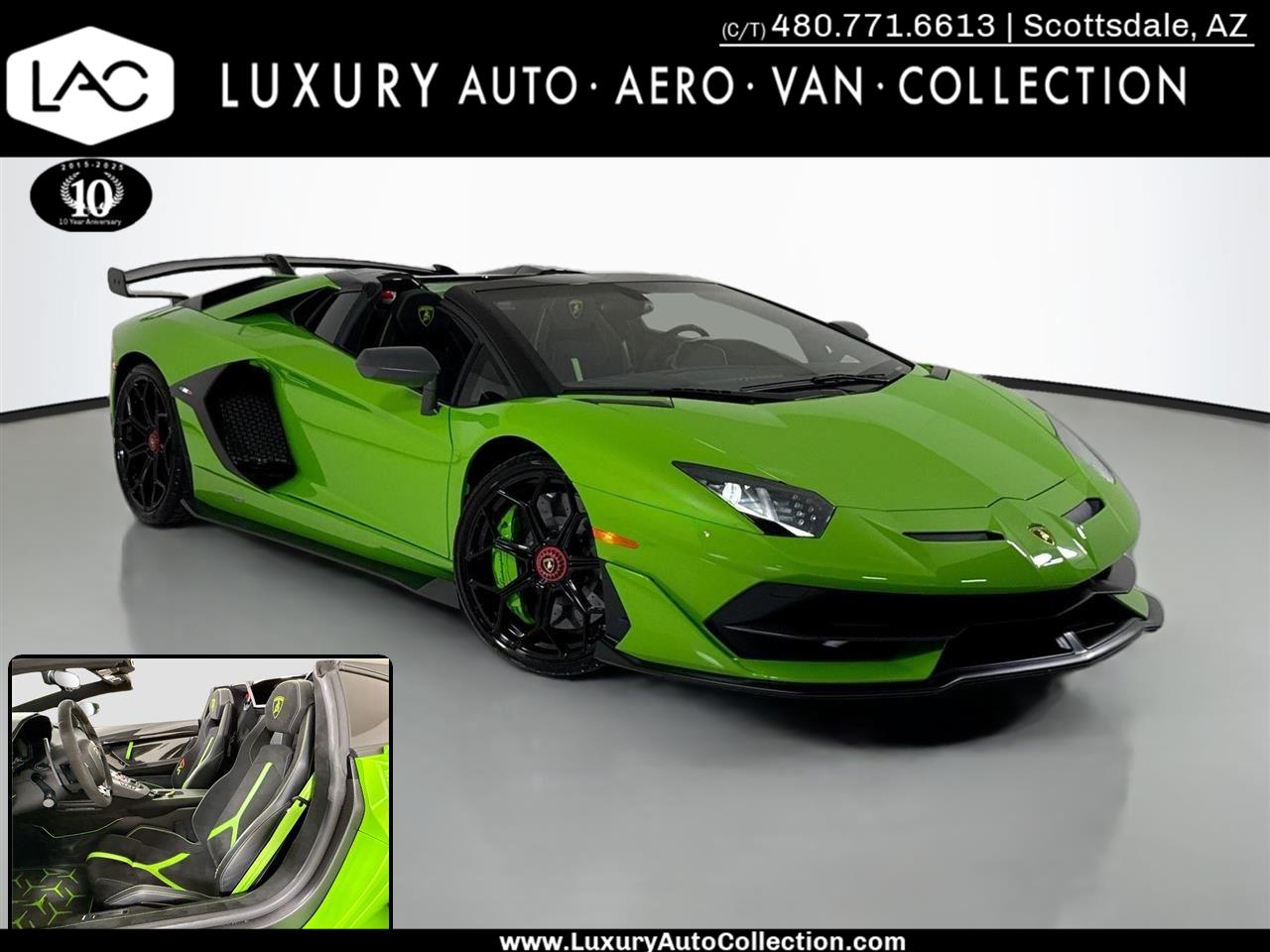 Green (Verde Mantis Metallic) 2021 Lamborghini Aventador LP 770-4 SVJ Roadster AWD Convertible All-Wheel Drive 7-Speed Automatic