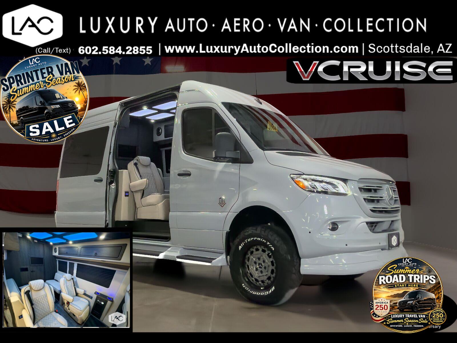 Silver Grey 2026 Mercedes-Benz Sprinter Cargo Van All-Wheel Drive 9-Speed Automatic