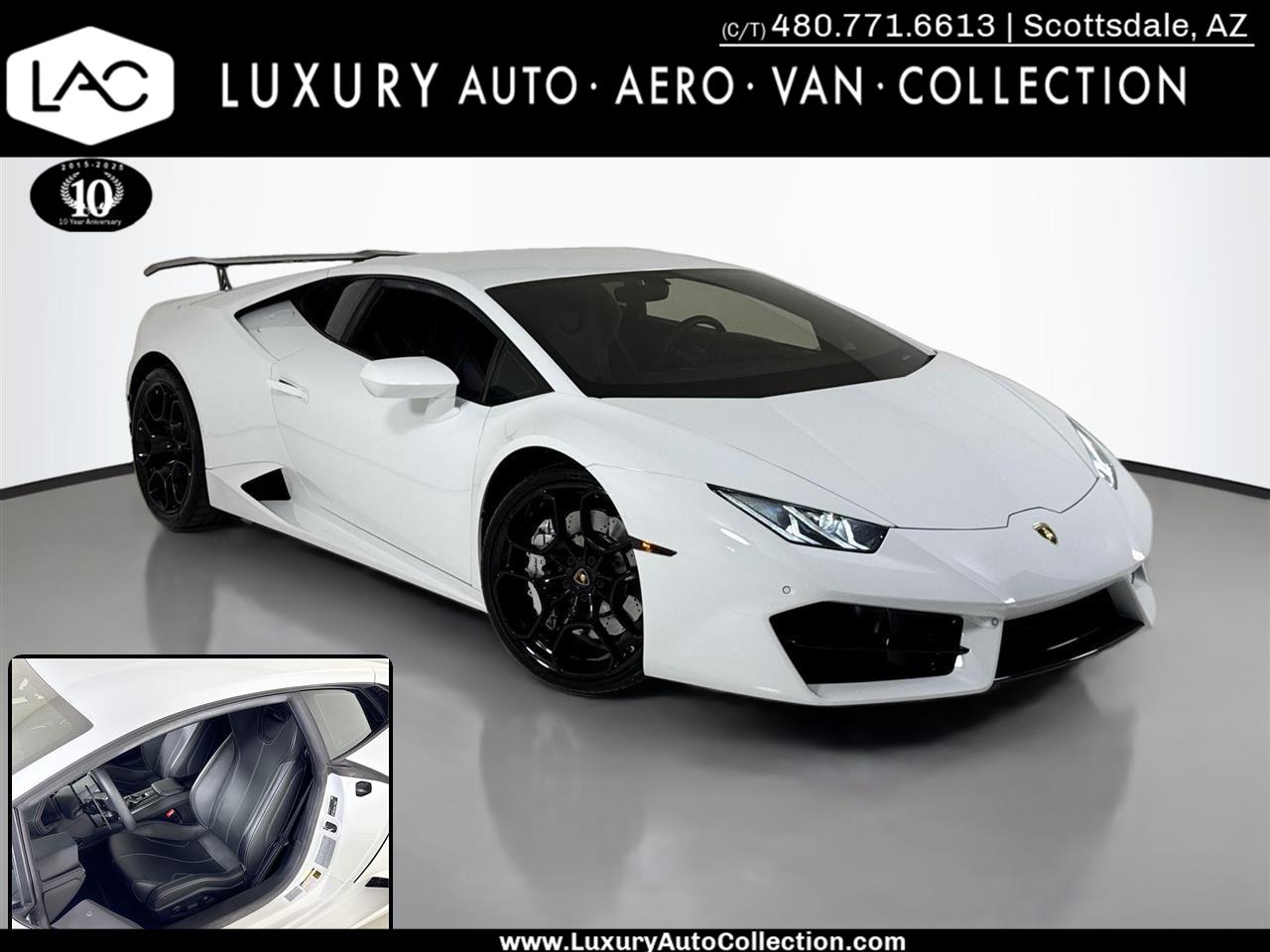 Bianco Icarus Metallic 2018 Lamborghini Huracan LP 580-2 Coupe RWD Coupe Rear-Wheel Drive Automatic