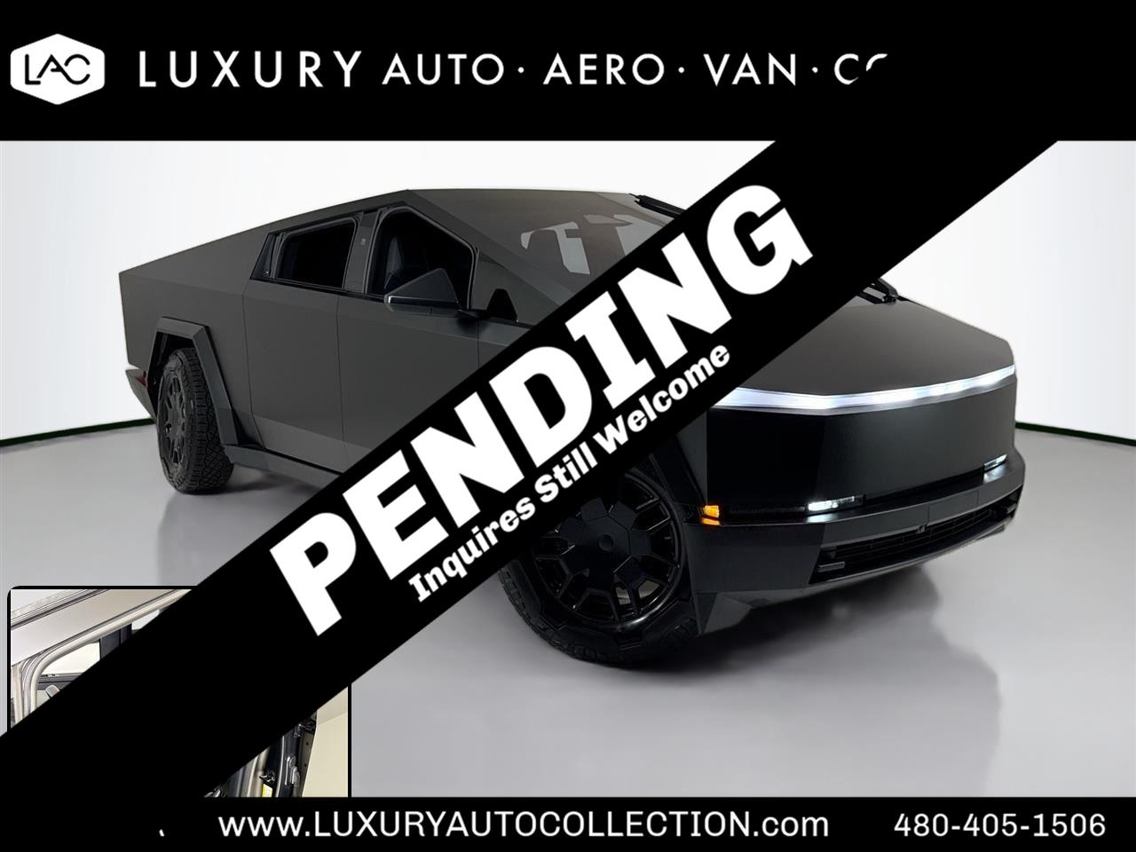 Gray (Stainless Steel) 2024 Tesla Cybertruck Crew Cab AWD Pickup Truck All-Wheel Drive Automatic