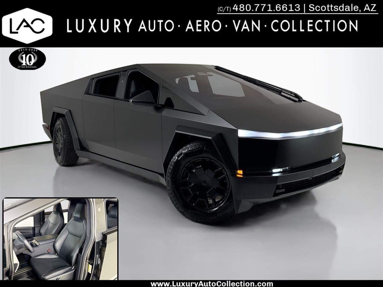 Gray (Stainless Steel) 2024 Tesla Cybertruck Crew Cab AWD Pickup Truck All-Wheel Drive Automatic