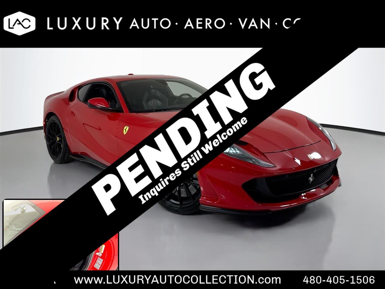 Red 2018 Ferrari 812 Superfast RWD Coupe Rear-Wheel Drive 7-Speed Automatic