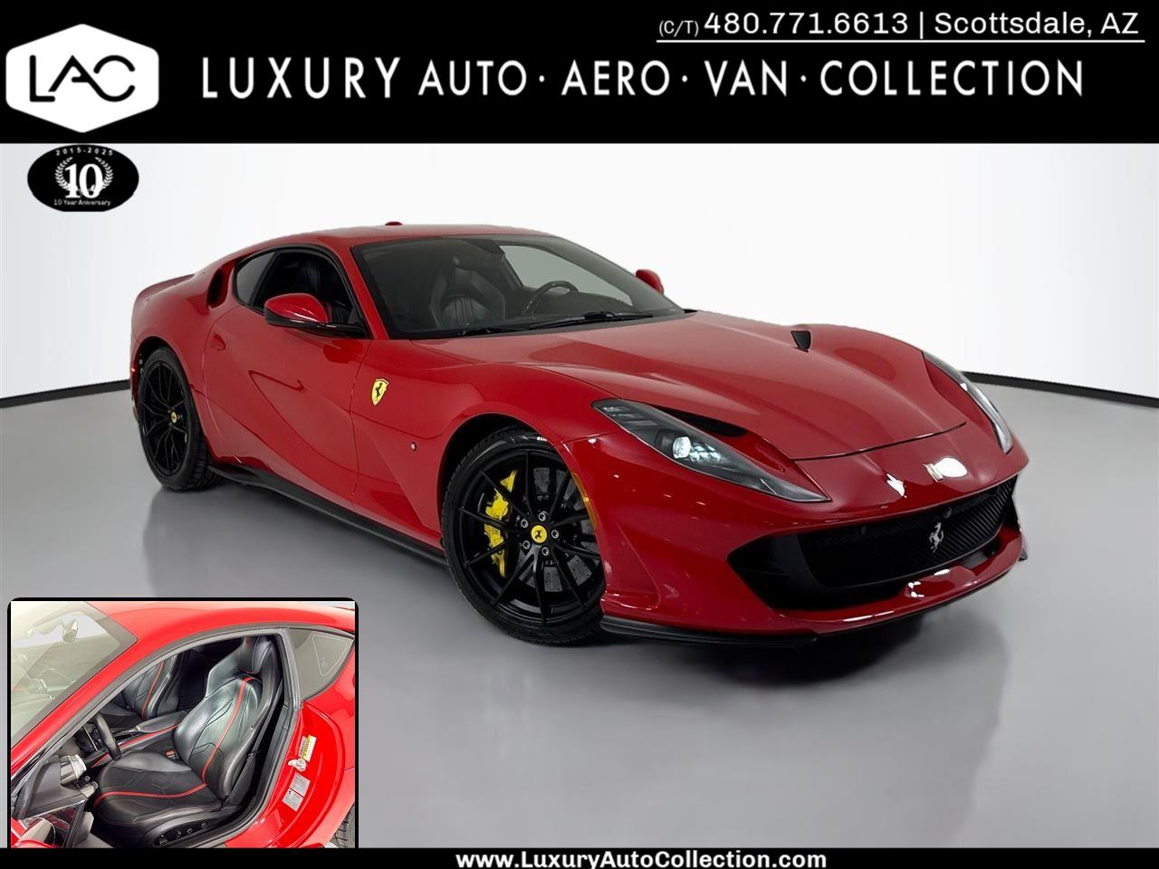 Red 2018 Ferrari 812 Superfast RWD Coupe Rear-Wheel Drive 7-Speed Automatic