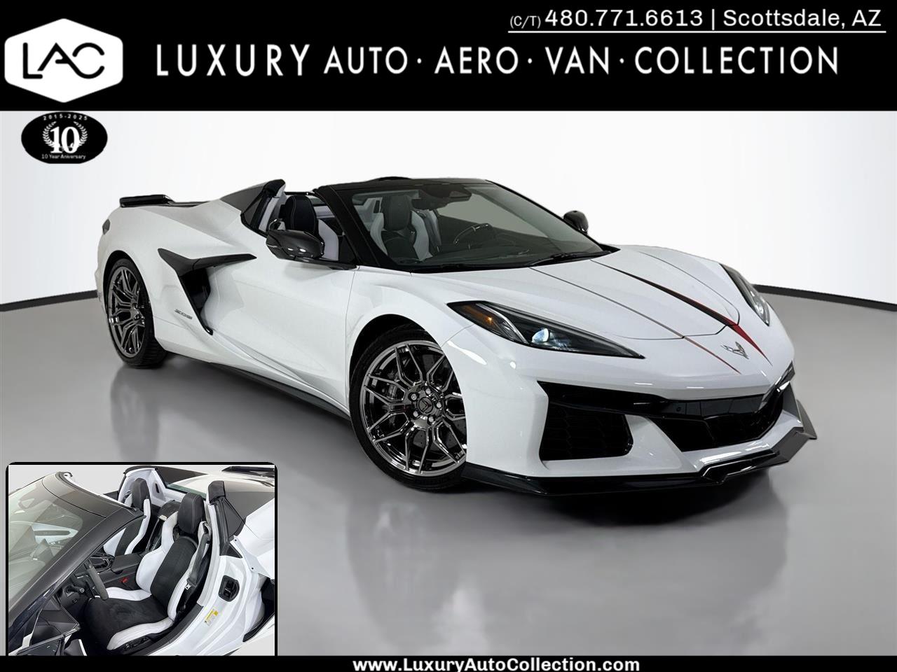 Arctic White 2025 Chevrolet Corvette Z06 3LZ Convertible RWD Convertible Rear-Wheel Drive 8-Speed Dual Clutch