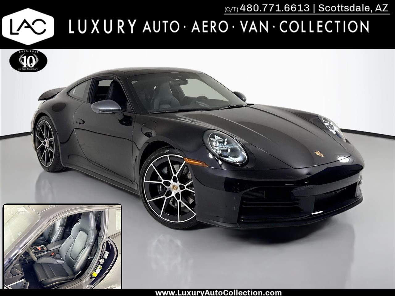 Jet Black Metallic 2025 Porsche 911 Carrera T Coupe RWD Coupe Rear-Wheel Drive Manual