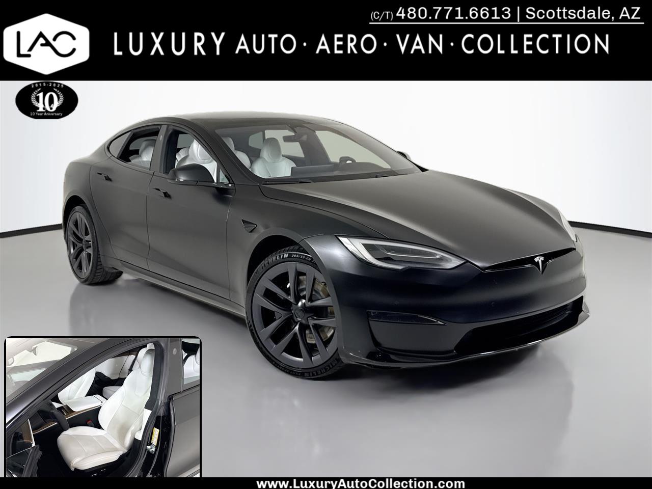 Matte Black 2021 Tesla Model S Long Range AWD Sedan All-Wheel Drive Automatic