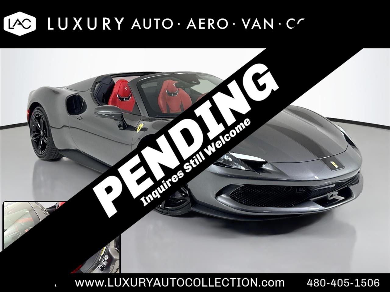 Grigio Titanio Metallic 2025 Ferrari 296 GTS RWD Convertible Rear-Wheel Drive Automatic