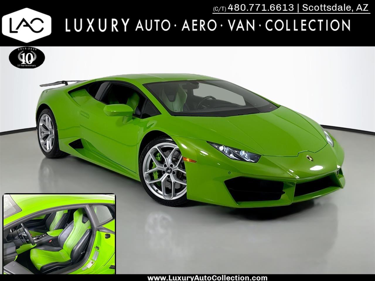 Green (Verde Mantis Pearl Effect) 2018 Lamborghini Huracan LP 580-2 Coupe RWD Coupe Rear-Wheel Drive Automatic
