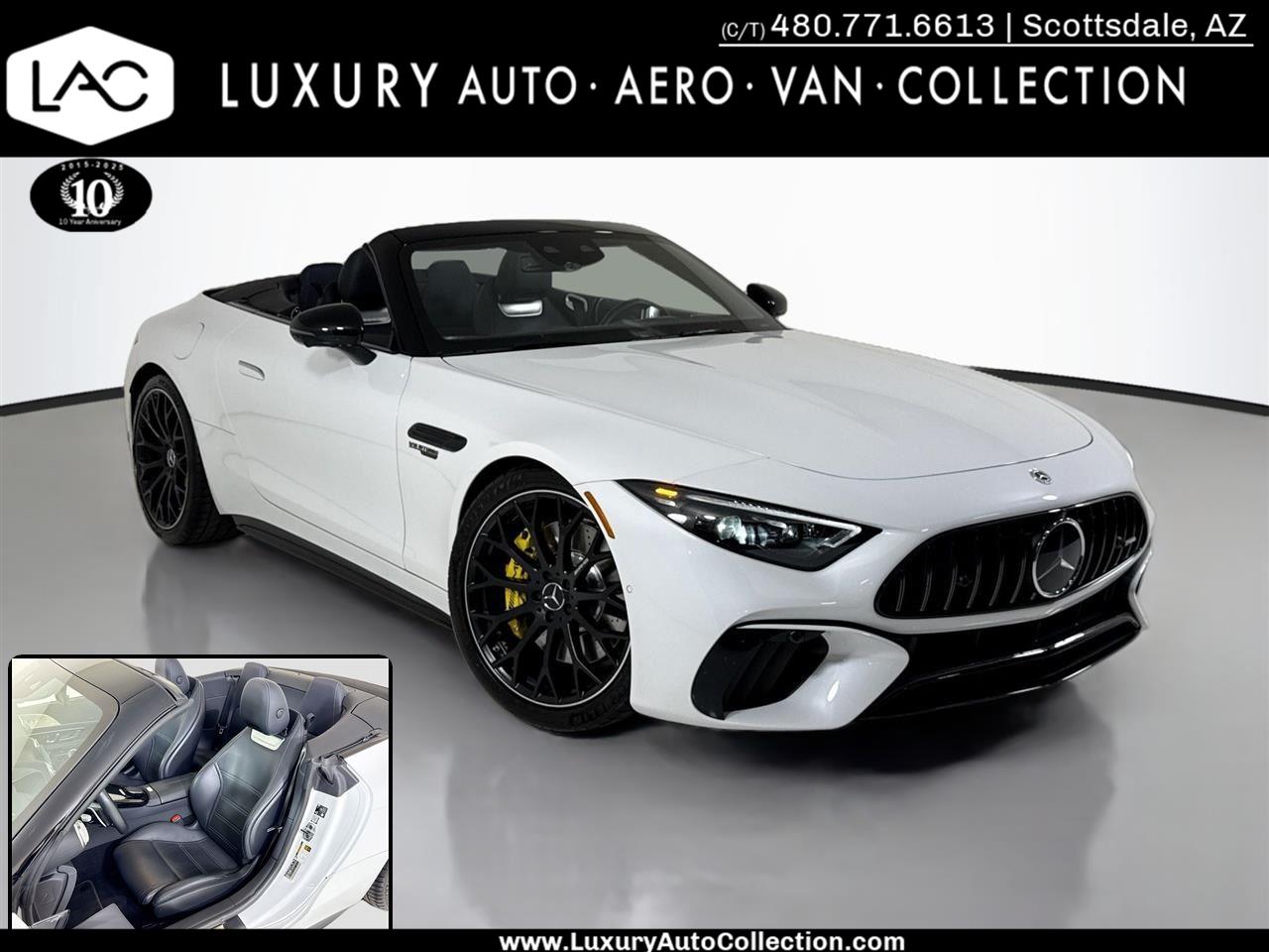 MANUFAKTUR Moonlight White Metallic 2022 Mercedes-Benz SL-Class AMG SL 63 4MATIC Convertible All-Wheel Drive Automatic