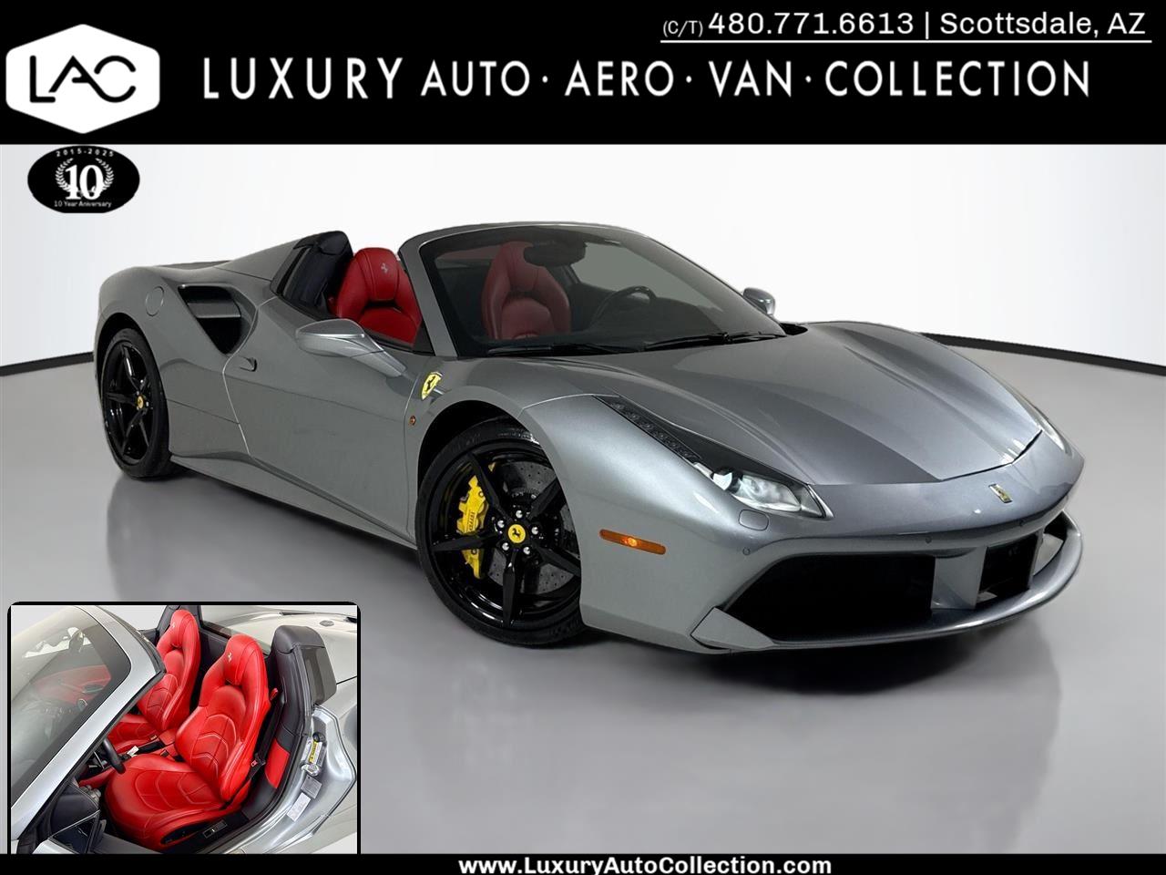 Argento Nurburgring Metallic 2019 Ferrari 488 Spider RWD Convertible Rear-Wheel Drive Automatic