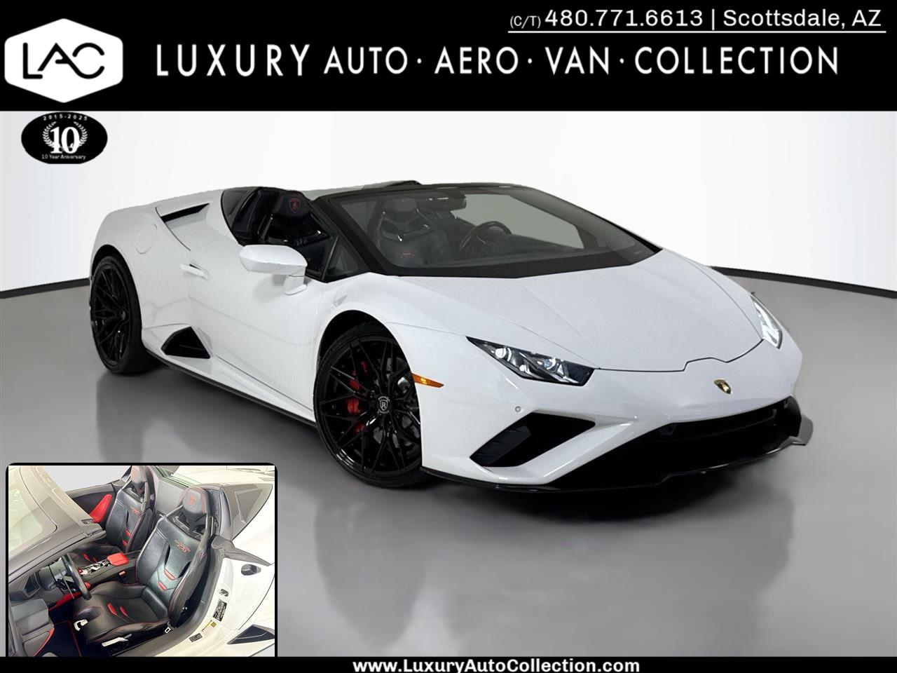 Bianco Monocerus 2021 Lamborghini Huracan LP 610-2 EVO Spyder RWD Convertible Rear-Wheel Drive Automatic