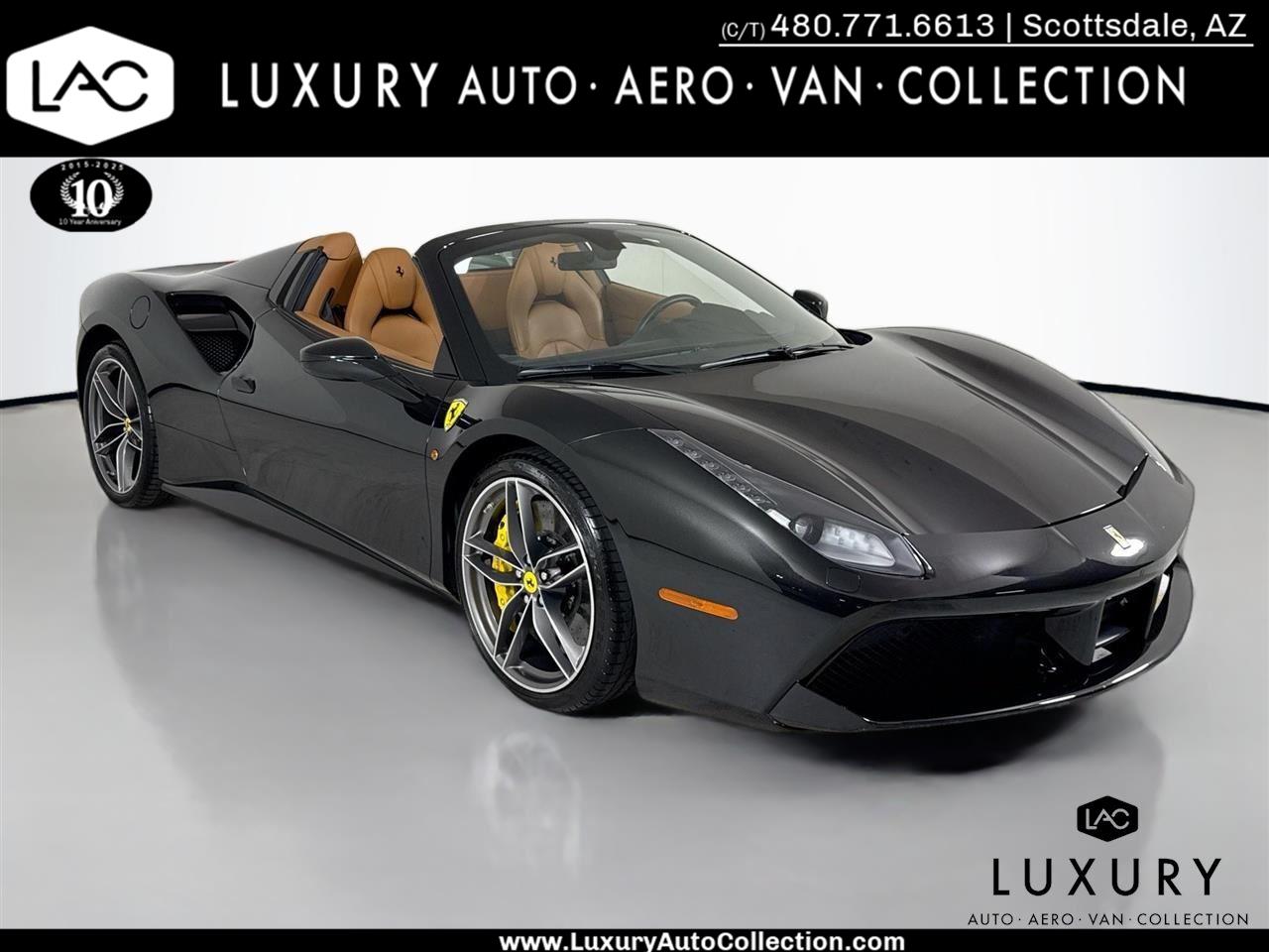Black 2019 Ferrari 488 Spider RWD Convertible Rear-Wheel Drive Automatic