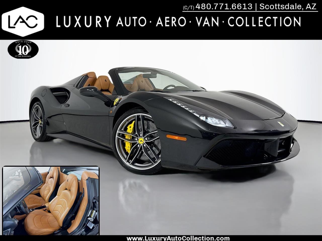 Black 2019 Ferrari 488 Spider RWD Convertible Rear-Wheel Drive Automatic