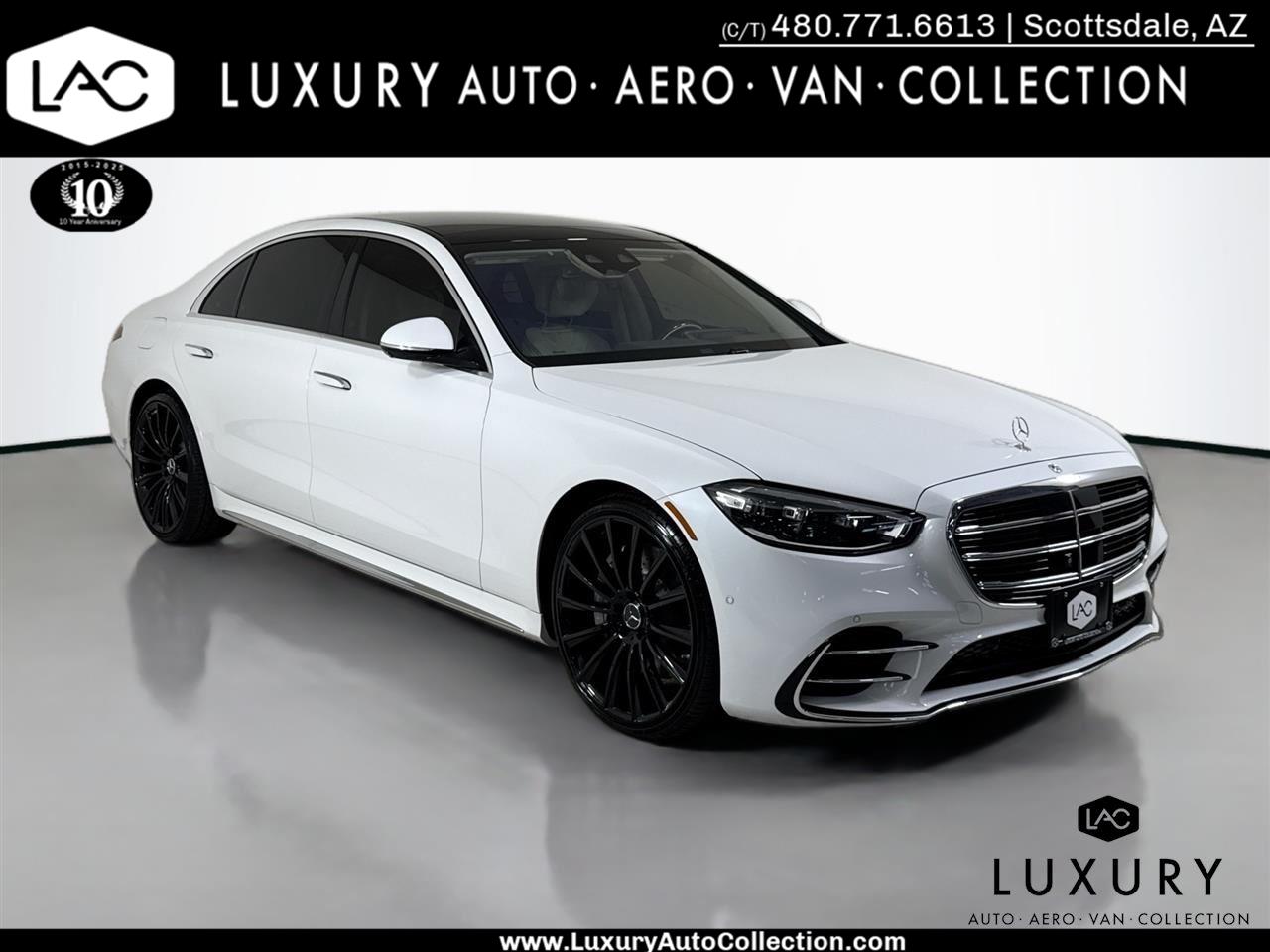 MANUFAKTUR Moonlight White Metallic 2024 Mercedes-Benz S-Class S 580 4MATIC Sedan All-Wheel Drive Automatic