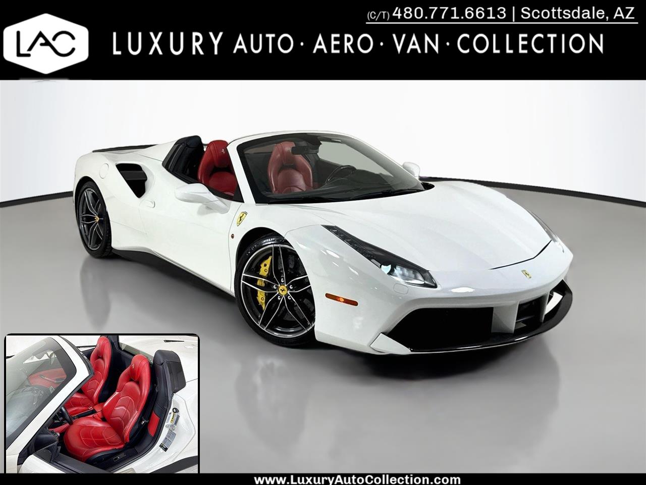 Bianco Avus 2018 Ferrari 488 Convertible Rear-Wheel Drive Automatic