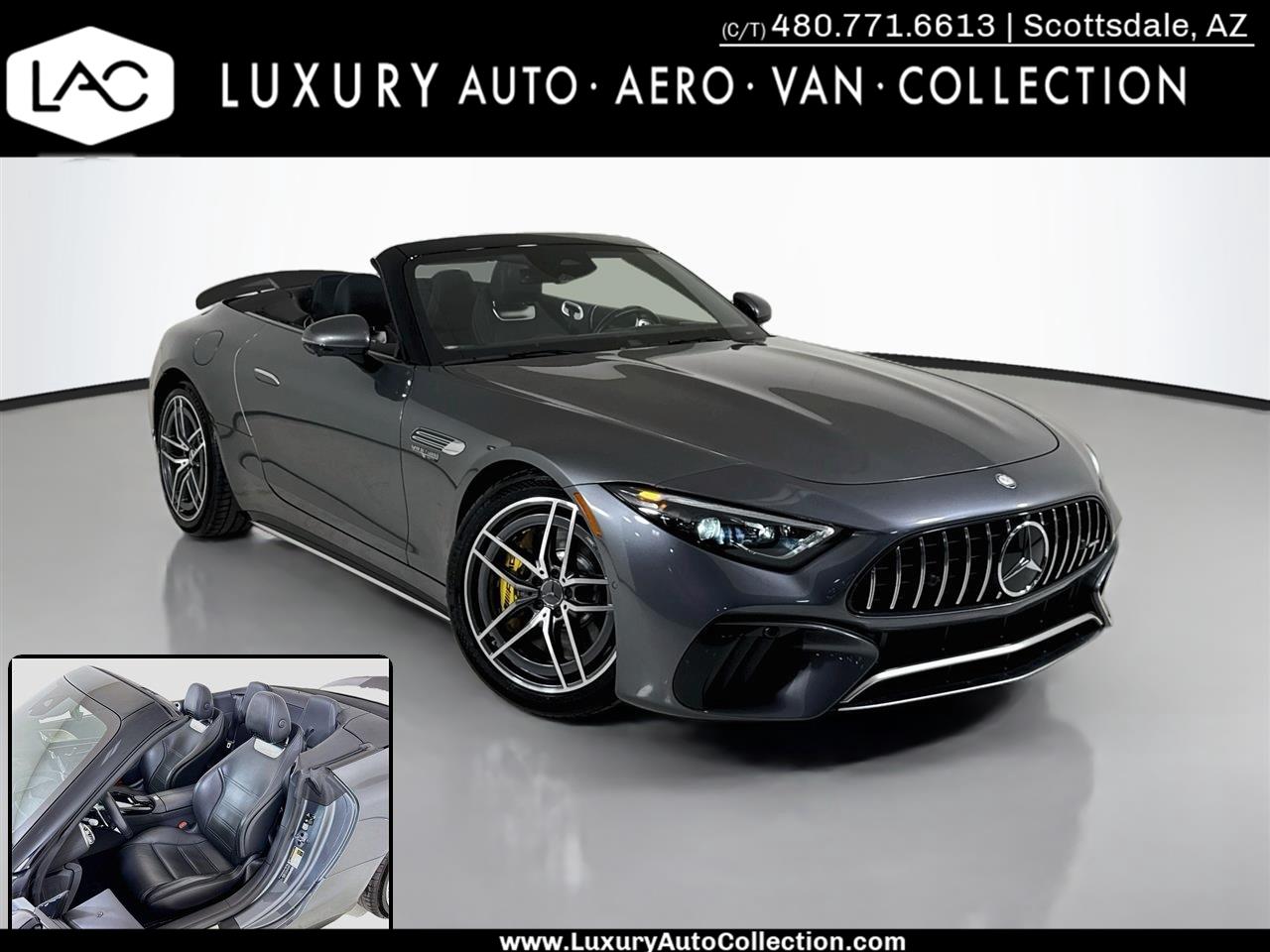 Gray (Selenite Grey Metallic) 2025 Mercedes-Benz SL-Class Convertible All-Wheel Drive Automatic