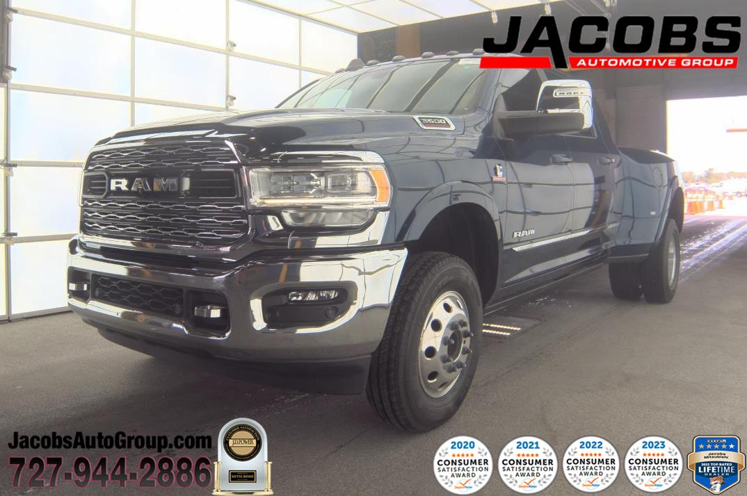Patriot Blue Pearlcoat 2024 RAM 3500 Limited Mega Cab DRW 4WD Pickup Truck Four-Wheel Drive 6-Speed Automatic