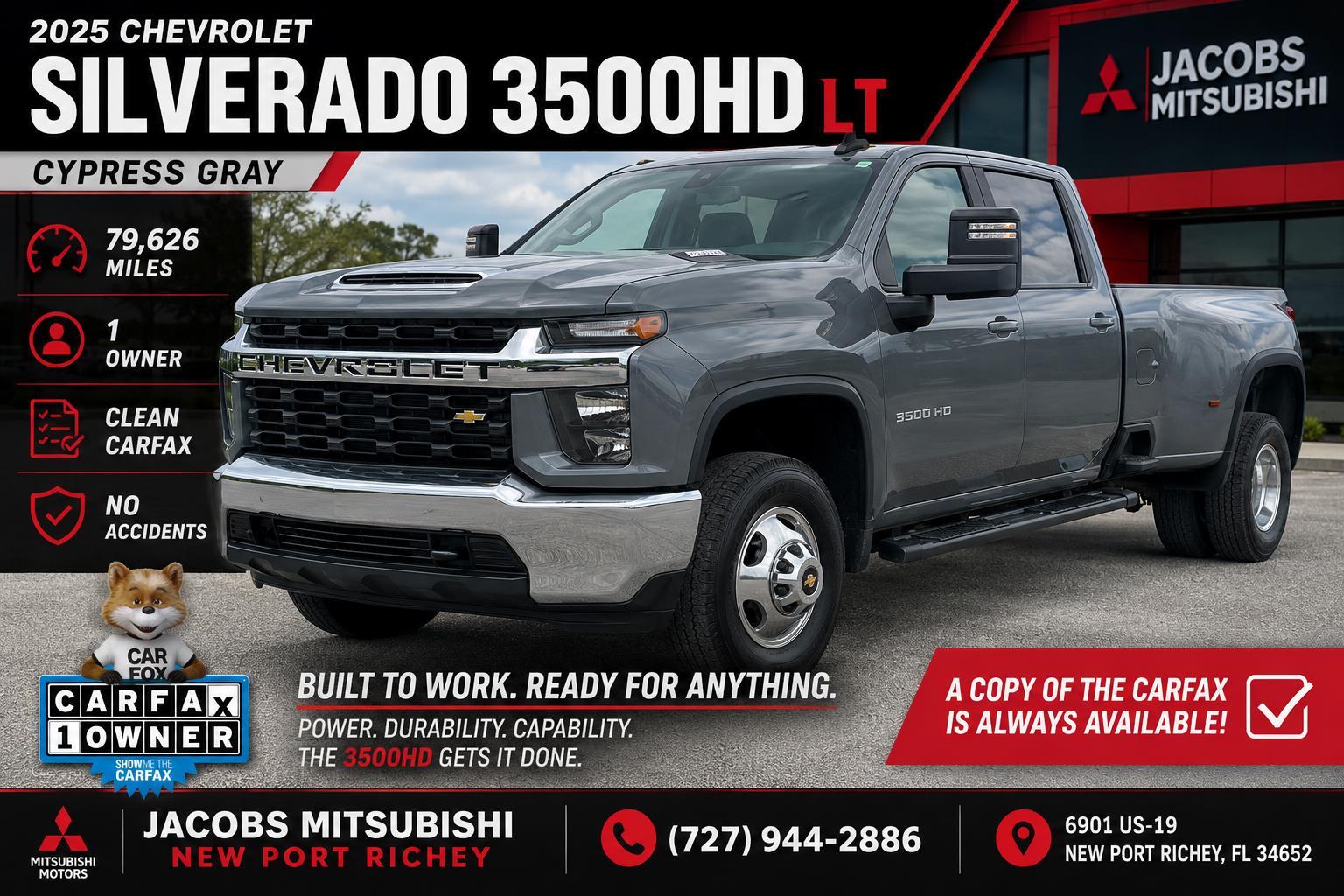 Cypress Gray 2025 Chevrolet Silverado 3500HD Pickup Truck Four-Wheel Drive Automatic