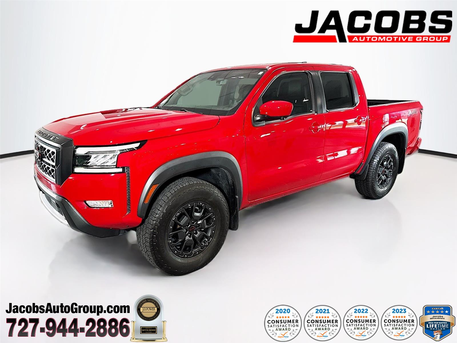 Red Alert 2024 Nissan Frontier PRO-4X Crew Cab 4WD Pickup Truck Four-Wheel Drive Automatic