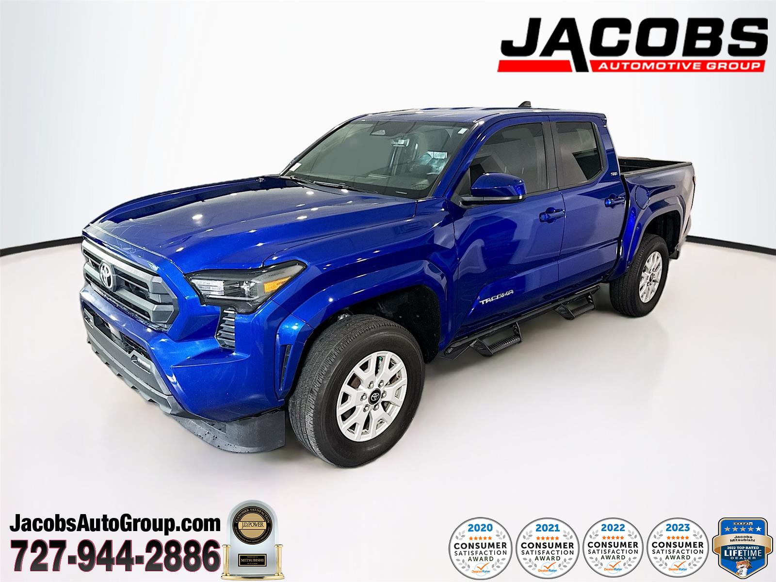 Blue Crush Metallic 2025 Toyota Tacoma SR5 Double Cab 4WD Pickup Truck Four-Wheel Drive