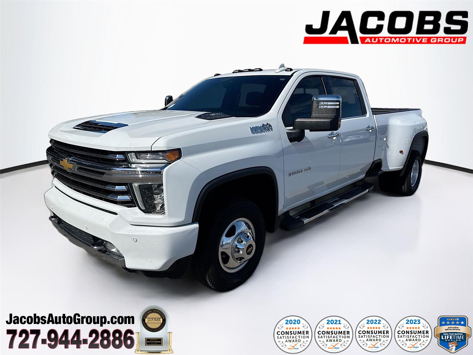 Summit White 2021 Chevrolet Silverado 3500HD High Country Crew Cab 4WD Pickup Truck Four-Wheel Drive Automatic